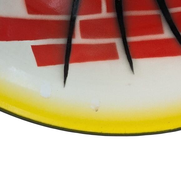 Vintage 50s Mid-Century Atomic Large Enamelware BBQ Grilling Bowl 15.75in Wide - Picture 2 of 11